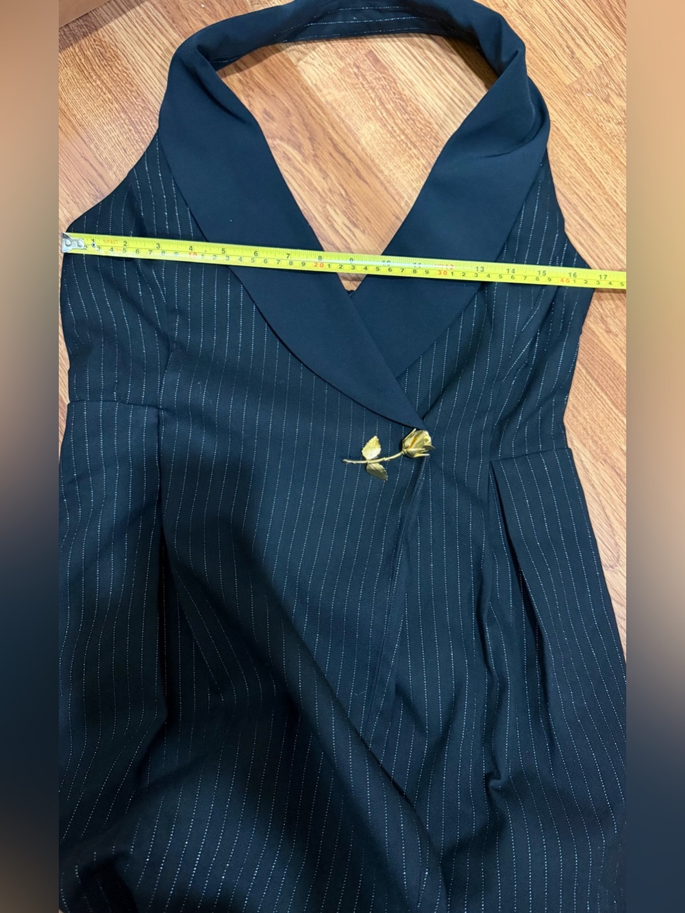 By Anthropologie Halter Tuxedo Wrap Midi Dress - Picture 5 of 8
